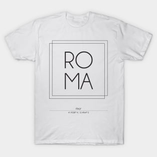 Roma city minimal typography 2 T-Shirt